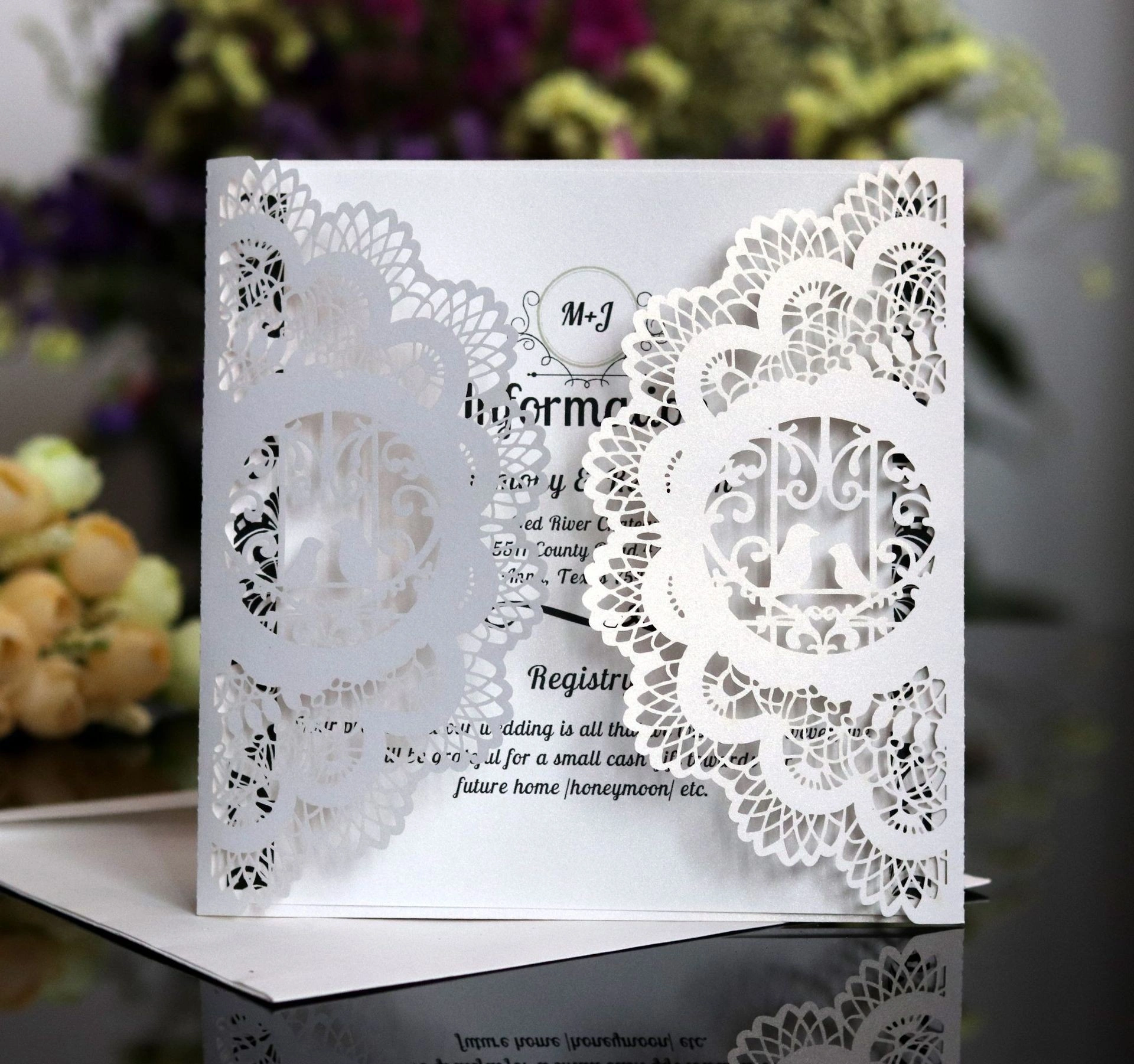 Wholesale Lace Paper Cards | Bulk Laser Cut White Corporate