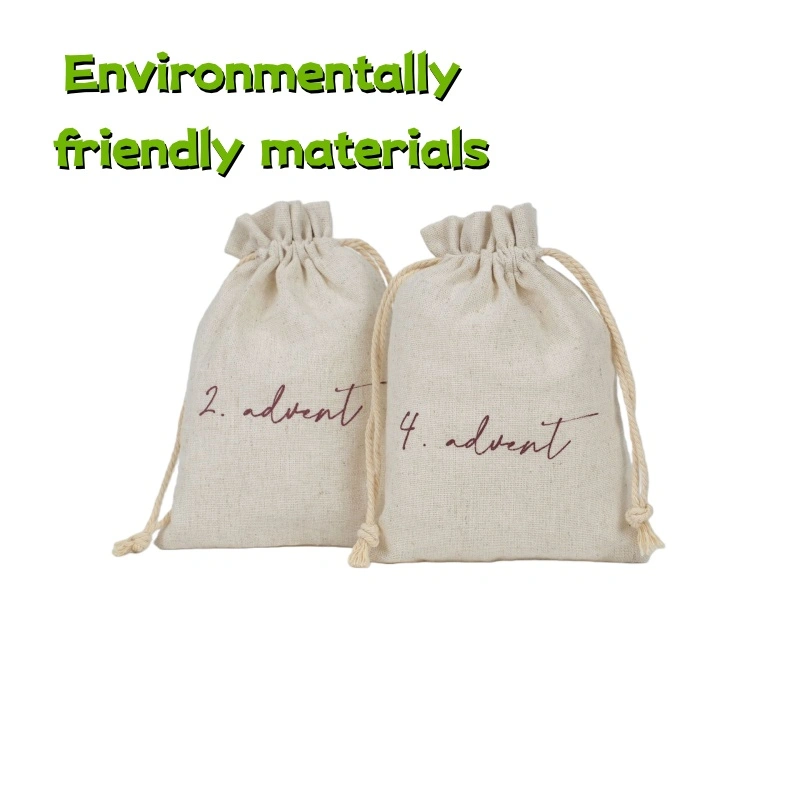 Bamboo Cotton Linen Drawstring Bags